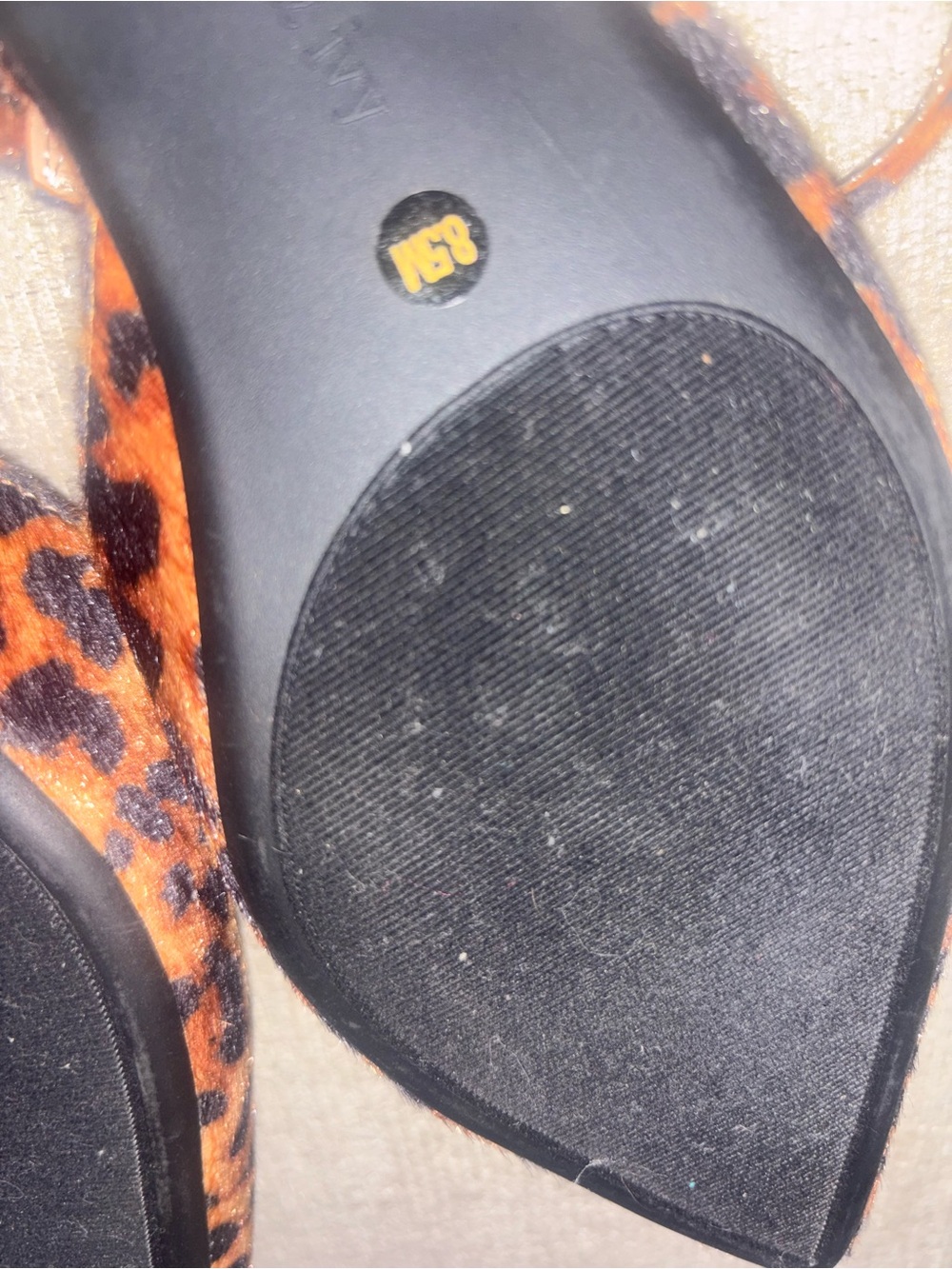 Crown & Ivy 8.5 Leopard Print Pointed Toe Mary Jane Mule Flats Animal Print - Picture 8 of 8